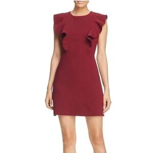 Lucy Paris Red Ruffled Sheath Mini Dress